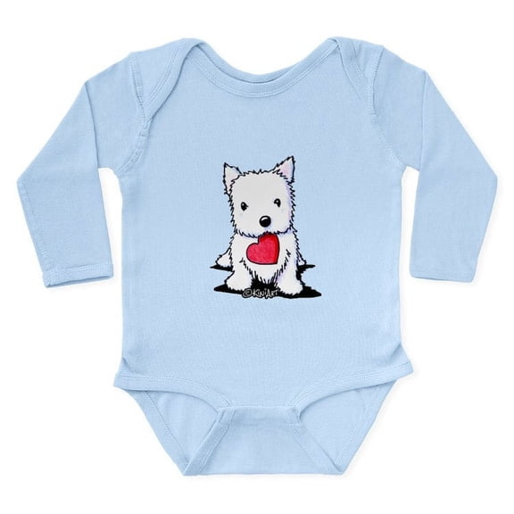 CafePress - Westie With Heart Long Sleeve Infant Bodysuit - Long Sleeve Cotton Baby Bodysuit