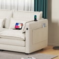 thumbnail image 3 of ALEAVIC 3 Seat Sectional Sofa Chenille L Shaped Couch, Modular Sofa with Moveable Ottoman, Beige, 3 of 8