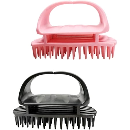 2pcs Scalp Dandruff Shower Black Head for Pink Massager Scrubber Brush Shampoo+ Hairdressing Silicone Hair