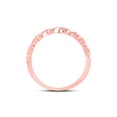 thumbnail image 3 of 14kt Rose Gold Womens Round Diamond Twist Stackable Band Ring 1/10 Cttw, 3 of 4