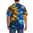 thumbnail image 3 of Fuzoiu Sunflower Starry Night Vibes Print Men's Casual Short,Men's Short Sleeve Shirt,Mens Casual Button Down Shirts,Cuban Collar Summer Shirt for Beach, Vacation, and Outdoor Activities-3X-Large, 3 of 5