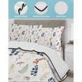 thumbnail image 3 of Twin XL Quilt Bedding Set, Spring Floral Reversible Summer Quilt 3 Pieces, Berry Farmhouse Flowers Elegant Lightweight Bedspreads Coverlets with 2 Pillow Shams for All Seasons, 3 of 5