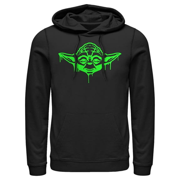 Men's Star Wars: A New Hope Halloween Dripping Jedi Master Yoda Pull Over Hoodie Black 3X Large