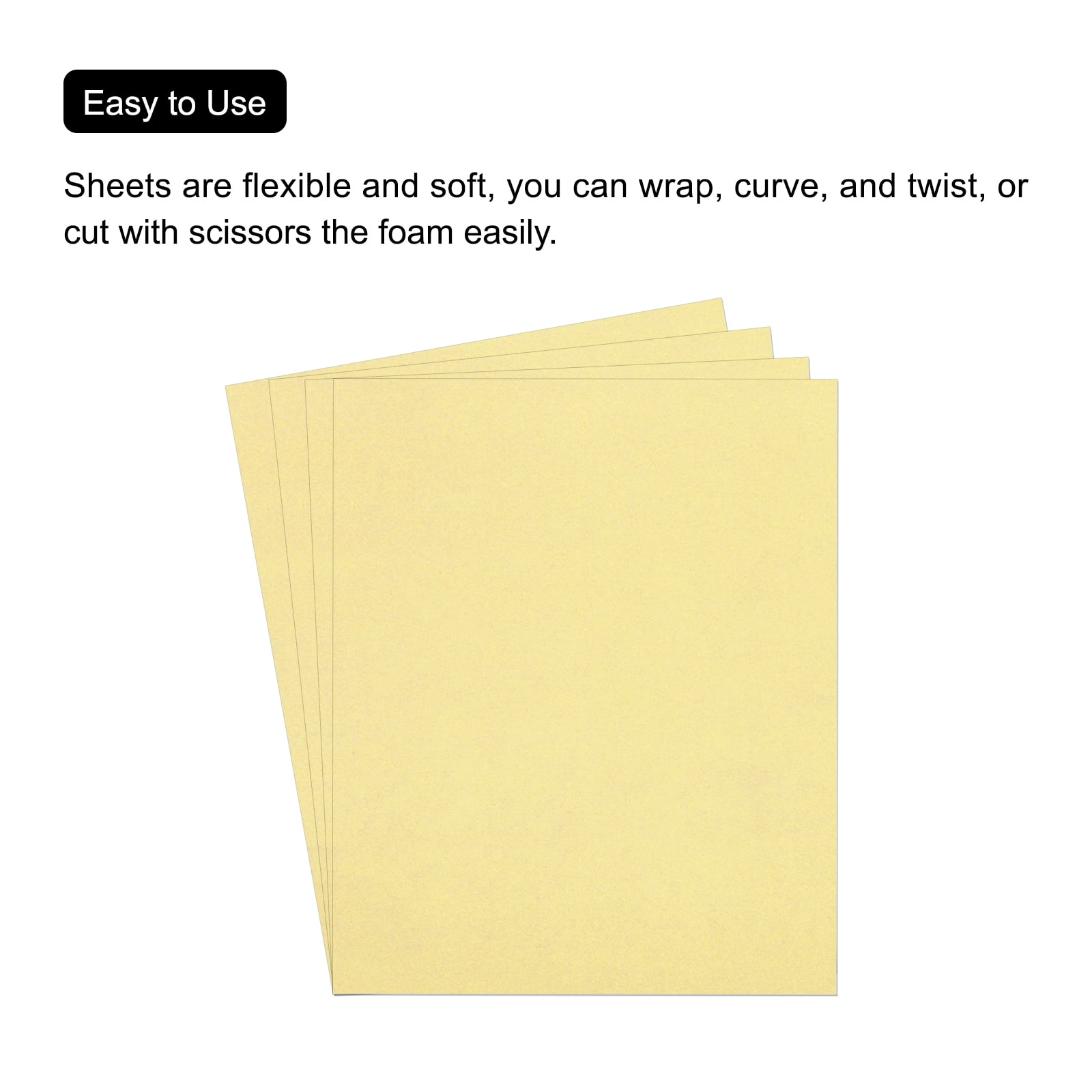 EVA Foam Sheets Light Yellow 19.7 Inch x 35.4 Inch 1mm Thick Crafts Foam Pack of 5