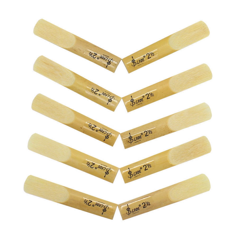 10Pcs E-Flat Alto Saxophone Reed with Transparent Case Strength 2.5