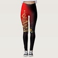 thumbnail image 2 of Rovga Workout Leggings For Women High Waist Tight Multicolor Cartoon Printed Pants Skinny Running Xmas Santa Party Snowman Leggings Relax Fit Daily Wear Black S, 2 of 5