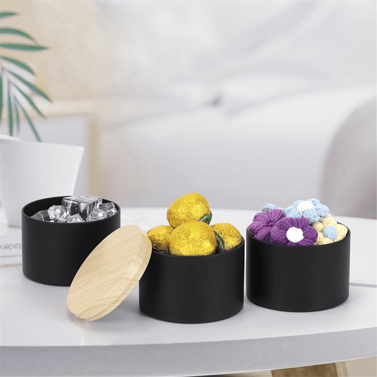 24 Pack 4 Oz Black Candle Tins with Lids, 4Oz Candle Jars for Making Candles Bulk