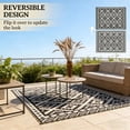 thumbnail image 6 of Reversible Outdoor Rug with 44.3' LED String Lights, Waterproof UV-Resistant PP Material, Includes Carry Bag & Stakes RLB, 6 of 8