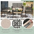 thumbnail image 2 of Tappio 4 Piece Outdoor Rattan Furniture Patio Conversation Set, Wicker Sofa Outdoor Patio Sets with Cushions and 2-Tier Table for Yard, Pool or Backyard, Beige, 2 of 9