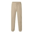 thumbnail image 4 of YDKZYMD Khaki Cargo Sweatpants For Men Big And Tall Fleece Elastic High Waist Sweatpant Wide Straight Leg Heavyweight Plus Size Baggy Pant Athletic Warm Jogger Pant with Pockets Drawstring Trousers L, 4 of 5