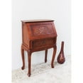 thumbnail image 2 of Windsor Carved Wood Hard Wood Small Secretary Desk - Walnut, 2 of 3