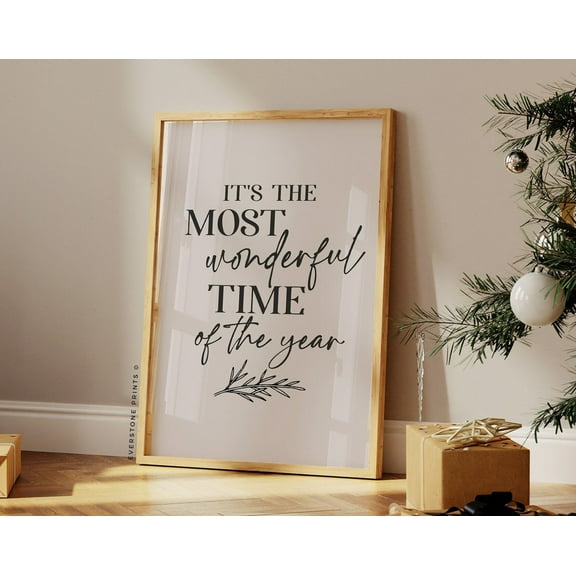 Its The Most Wonderful Time Of The Year, Quote, Holiday Art, Wall Art, Modern Wall Decor, 8x12 UNFRAMED