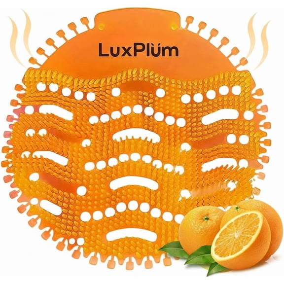 Urinal Screens Deodorizer 10 Pack Long-Lasting Orange Scent, Splash Control Urinal Mats Odor Eliminator for Wet & Dry Urinals Bathroom Freshener, Toilet Deodorizer, Urinal Cakes