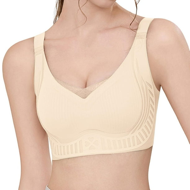 Brasier Sujetador Push up sin Aros, Cómodo y Ajustable, sin Marcas para Mujer Mediana