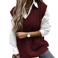 thumbnail image 2 of Womens Sweater Vest Top Women's Knit Vest Sweater V Neck Sleeveless Cardigan Pullover Top For Casual Wear, 2 of 6