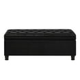thumbnail image 6 of GZXS 44.5" Upholstered Tufted Button Storage Bench, Black Faux Leather Bed-End Ottoman with Wooden Spindle Legs, for Entryway, Bedroom, Living Room, 6 of 6