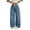 Blue, variant on SwiftWear Women's High-Waisted Wide Leg Jeans with Pearl Details, Baggy Denim Pants with Drawstring Waist, Vintage Inspired Casual Jeans XS-XL