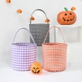 thumbnail image 6 of Halloween Basket, Trick or Treat Basket, Cute Plaid Candy Bucket, Small Baskets Barrel, Jack O Lantern Bags, 6 of 12