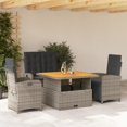 thumbnail image 1 of vidaXL 4 Piece Garden Dining Set with Cushions Grey Poly Rattan, 1 of 5
