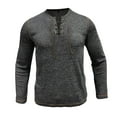 thumbnail image 5 of Under $10 Men's Lace Up Crew Neck Shirts Casual Slim Fit Outdoor Sports Tops Long Sleeve Soft Lightweight Cozy Pullover, 5 of 7