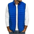thumbnail image 2 of UTTOASFAY Autumn and Winter Solid Color Atmosphere Comfortable All-Match Vest Men'S Cotton Jacket Royal blue 12(XXL), 2 of 2