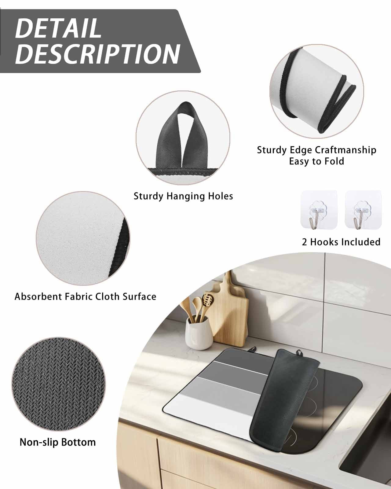 Stove Top Covers for Electric Stove, Black Grey Striped Glass Stovetop Cover Protector, Farmhouse Modern Induction Cooktop Protector Oven Mat for Kitchen Countertop 24"x21"