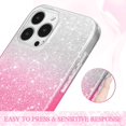 thumbnail image 4 of Glitter Case for iPhone 12 Pro Max, Shiny Sparkle Bling Phone Case, 3 Layer Hybrid Protective Soft Cover for Cute Girls Women (6.7 inch) -Gradient Pink, 4 of 6
