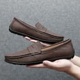 thumbnail image 4 of Big Size Men's Casual Loafers Slip On Leather Shoes Lightweight Driving Shoes Moccasins Classic Penny Loafer Flats Boat Shoes, 4 of 10