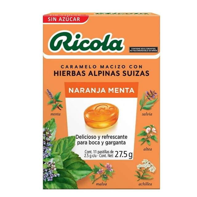 Pastillas herbales Ricola naranja menta 27.5 g