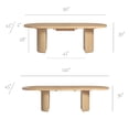 thumbnail image 3 of Extendable 90-110 Inch Oval Dining Table, Mid Century Modern Pedestal, Light Oak Finish, 3 of 12