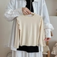 thumbnail image 6 of HCNTES Girls Long Sleeve Shirts Girls Long Sleeve Shirts Soft Cotton Crewneck Girls' Basic Long-Sleeve T-Shirts Shirts for Girls(Beige,1-2 Years), 6 of 9