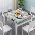 thumbnail image 3 of Husky and Pioneer Flower Square Fitted Tablecloth with Elastic Edge,Square Table Cover,Washable Elastic Table Cover for Home Kitchen Party Decor 36"x36", 3 of 6