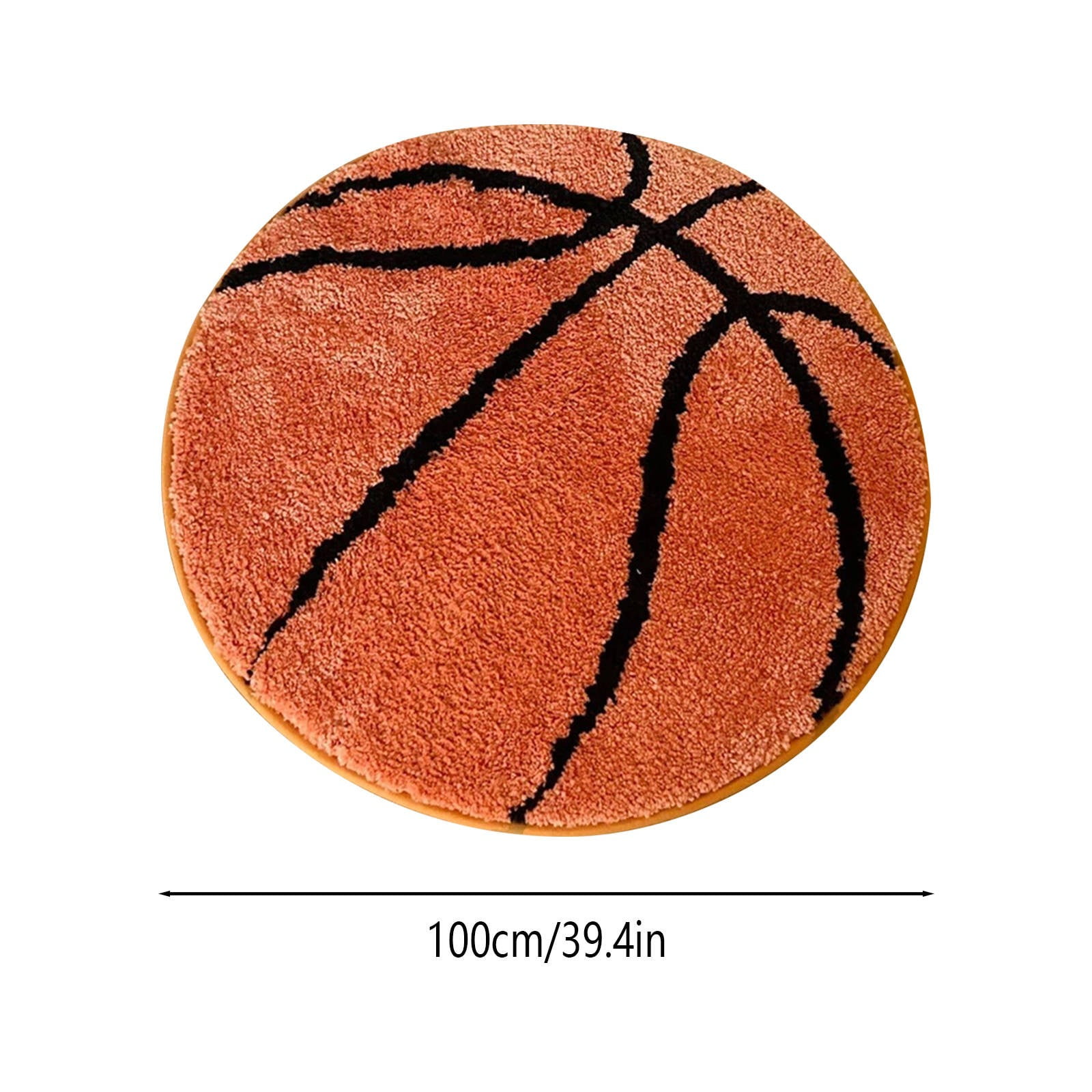 Basketball Rug, Soft and Comfy Sports Themed Round Area Rugs Bedroom Living Room Carpet Kitchen Mat Bath Rugs for Bathroom, Basketball Themed Room Decor for Kids Bedroom Men Cave(80*80cm)