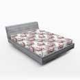 thumbnail image 2 of Ambesonne Floral Design Fitted Sheet, Dreamy Boho Leaves, King Size, Pale Pink Laurel Green, 2 of 5