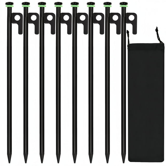 Estacas para Tienda de Campaña HOLANHING Resistente de Acero Forjado de 40 cm, 8 Piezas