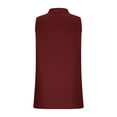 thumbnail image 6 of Stichou Women's Casual Dressy Business Blouse Mock V Neck Sleeveless Shirts Tunic Work Shirt Summer Solid Color Tank Tops Wine S, 6 of 9