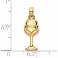 thumbnail image 2 of 10K Yellow Gold Wine Glass Charm (14.9 X 7.35) Made In United States 10k7293, 2 of 5