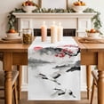 thumbnail image 4 of Pink Floral Cotton Linen Table Runner for Dining Kitchen, Tree Birds Mountain Retro Art Botanical Wedding Outdoor Party Tablerunners Decoration, Dresser Scarf Coffee Tablecloth Runners 13x36 Inches, 4 of 9