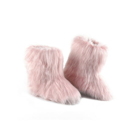 

Avamo Womens Winter Warm Snow Boots Fluffy Pull On Comfort Shoes Size 6-11