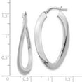 thumbnail image 4 of 14K White Gold Polished Twisted Oval Hoop Earrings, 4 of 4