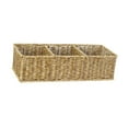 thumbnail image 4 of Cesta tejida con 3 compartimentos, contenedor de almacenamiento, caja rectangular organizadora para mostrador, oficina, escritorio, armarios de baño, 4 of 7