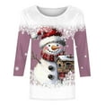 thumbnail image 4 of Christmas Shirt for Women Snowman Graphic Tee Holiday Top Short Sleeve Casual Cute Xmas T Shirt Winter Outfit, 4 of 4