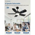 thumbnail image 4 of Zardon 42in Ceiling Fan with Light and Remote Control, 6-Speed DC Motor, Small Black Low Profile Ceiling Fan for Bedroom Living Room, 4 of 6
