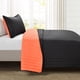 thumbnail image 2 of Juego de edredón / colcha de rayas suaves para todas las estaciones, negro / naranja, 2 piezas Twin-XL Lush Decor 16T005874, 2 of 2