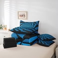 thumbnail image 5 of Erosebridal Abstract Spiral Bedding Twin Size,3D Geometric Swirls Comforter Sets with Sheets,Gradient Blue Black Stripes Bedding Sets Twin Size,Super Cozy Princess Room Decorative Reversible,7pcs, 5 of 6
