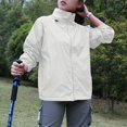 thumbnail image 5 of Womens Coats Women's Solid Colored Hooded Long Sleeved Jacket, Windbreaker, Sun Jacket, Outdoor Sports Jacket Rain Jacket Women Kagetolytai White L, 5 of 6