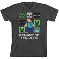 thumbnail image 5 of Minecraft Beware of the Dark Youth Charcoal Heather Graphic Tee - M, 5 of 7