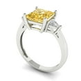 thumbnail image 2 of Three-Stone Engagement Ring for Women - 2.32ct Yellow Moissanite in 14K White Gold Promise Ring, 2 of 6