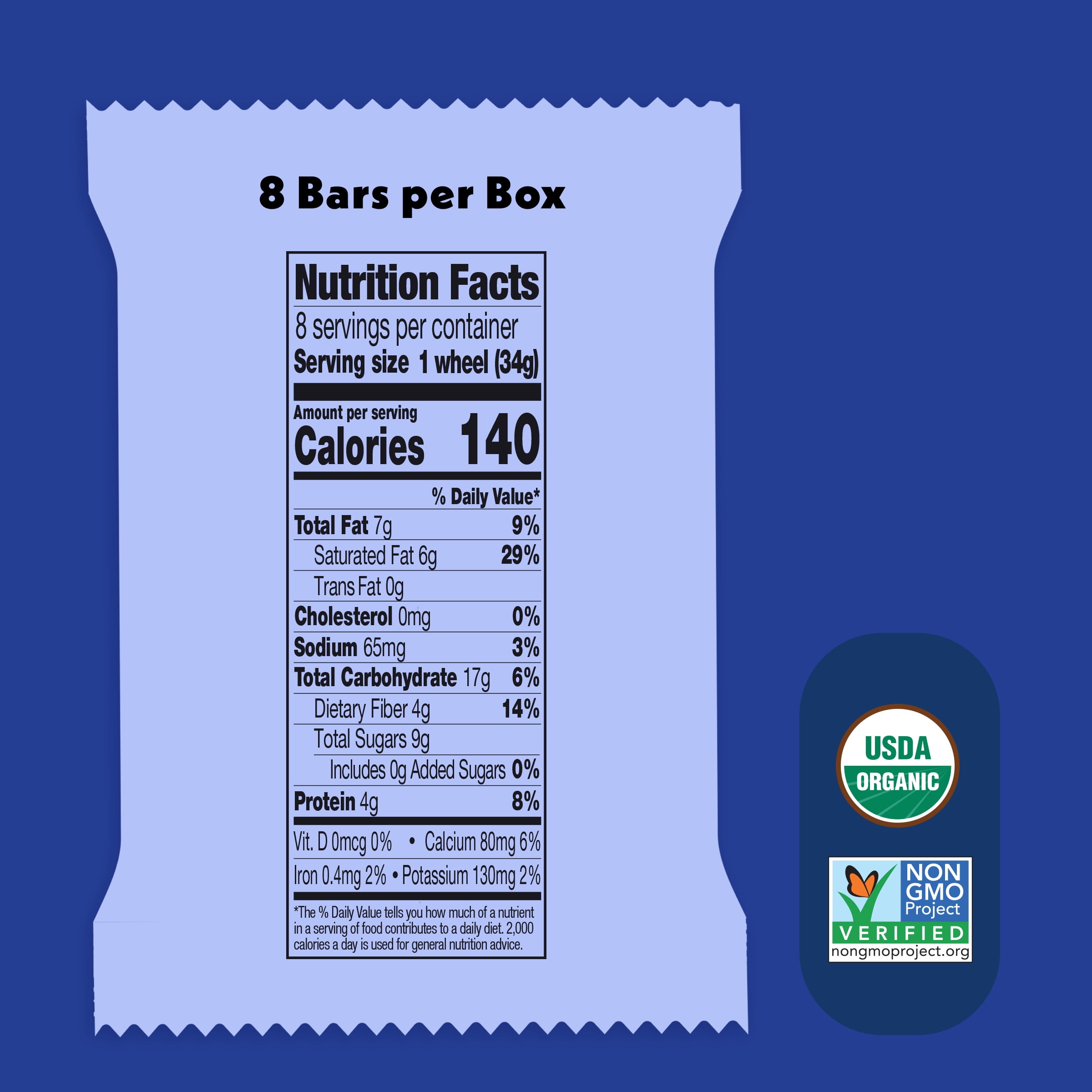 Once Upon a Farm Organic Power Wheel Kids' Snack Bars, Blueberry Crumble, 8ct