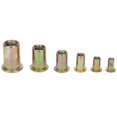 thumbnail image 2 of Kit surtido de 150 tuercas remachables M3 M4 M5 M6 M8 M10 con insertos roscados de extremo abierto y cabeza plana, 2 of 5